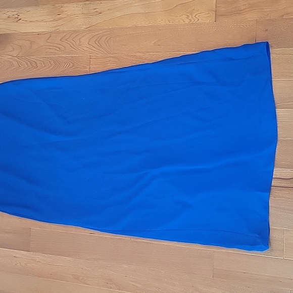 NWT Halston Heritage Asymmetrical Overlay Gown Dress in Lapis Blue 2 - Picture 5 of 11